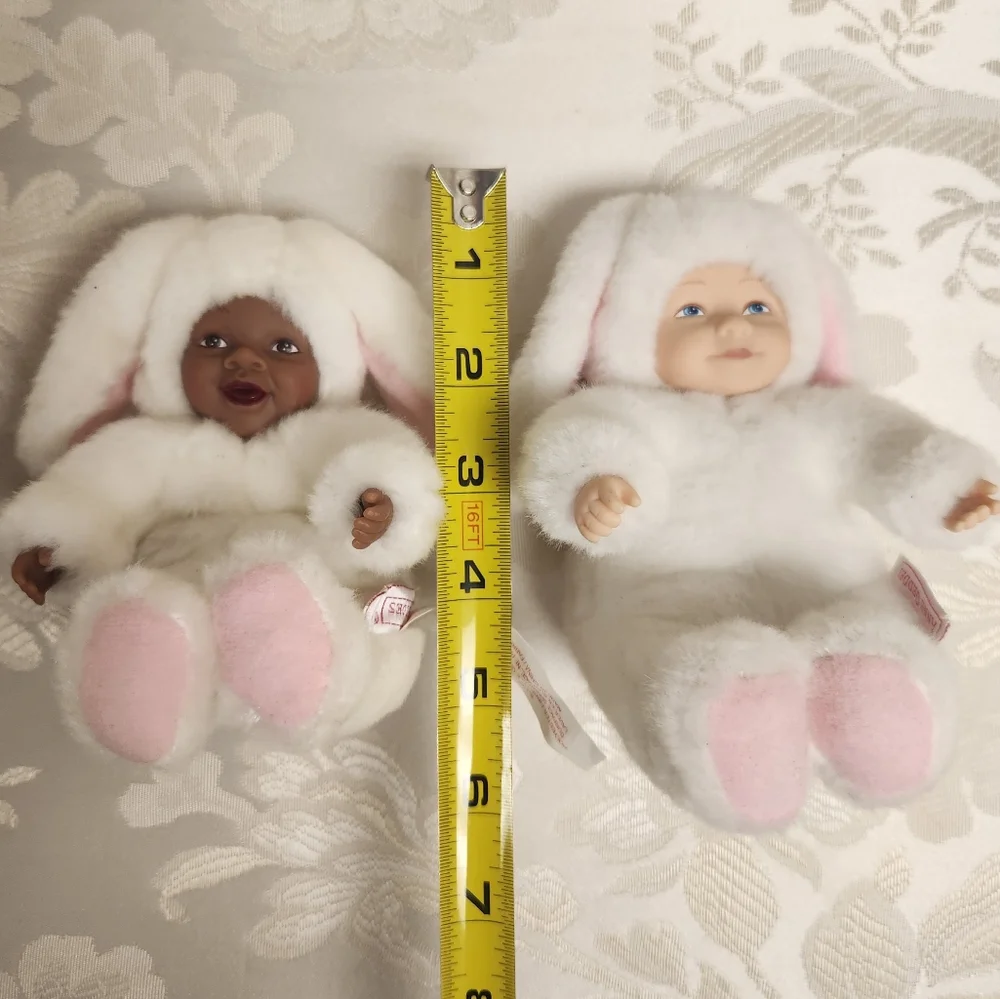 Anne Geddes Baby Bunnies In Chocolate Easter Eggs Vintage Dolls Set Of 2